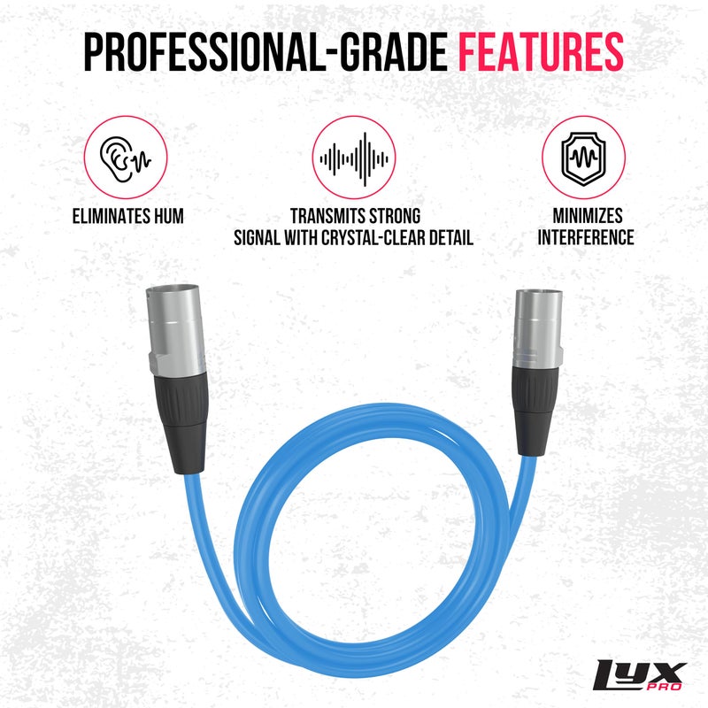 LyxPro 6 Feet Shielded CAT6 Ethercon Cable - Professional Audio & Lighting RJ45 Cable, Studio-Grade Sound Transmission, Extreme Durability - Blue - Image 2